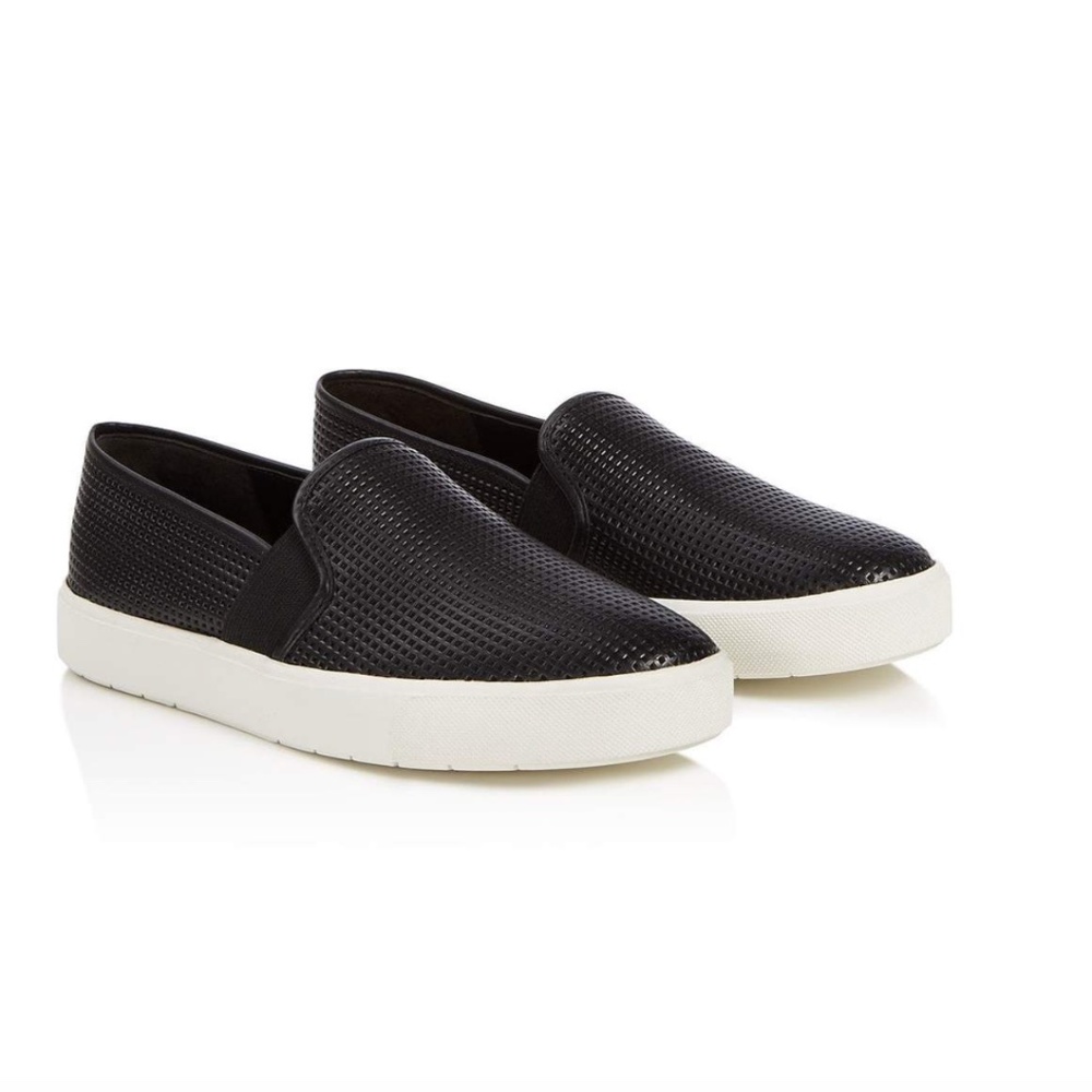 VINCE - Blair Black Perforated Slip Ons